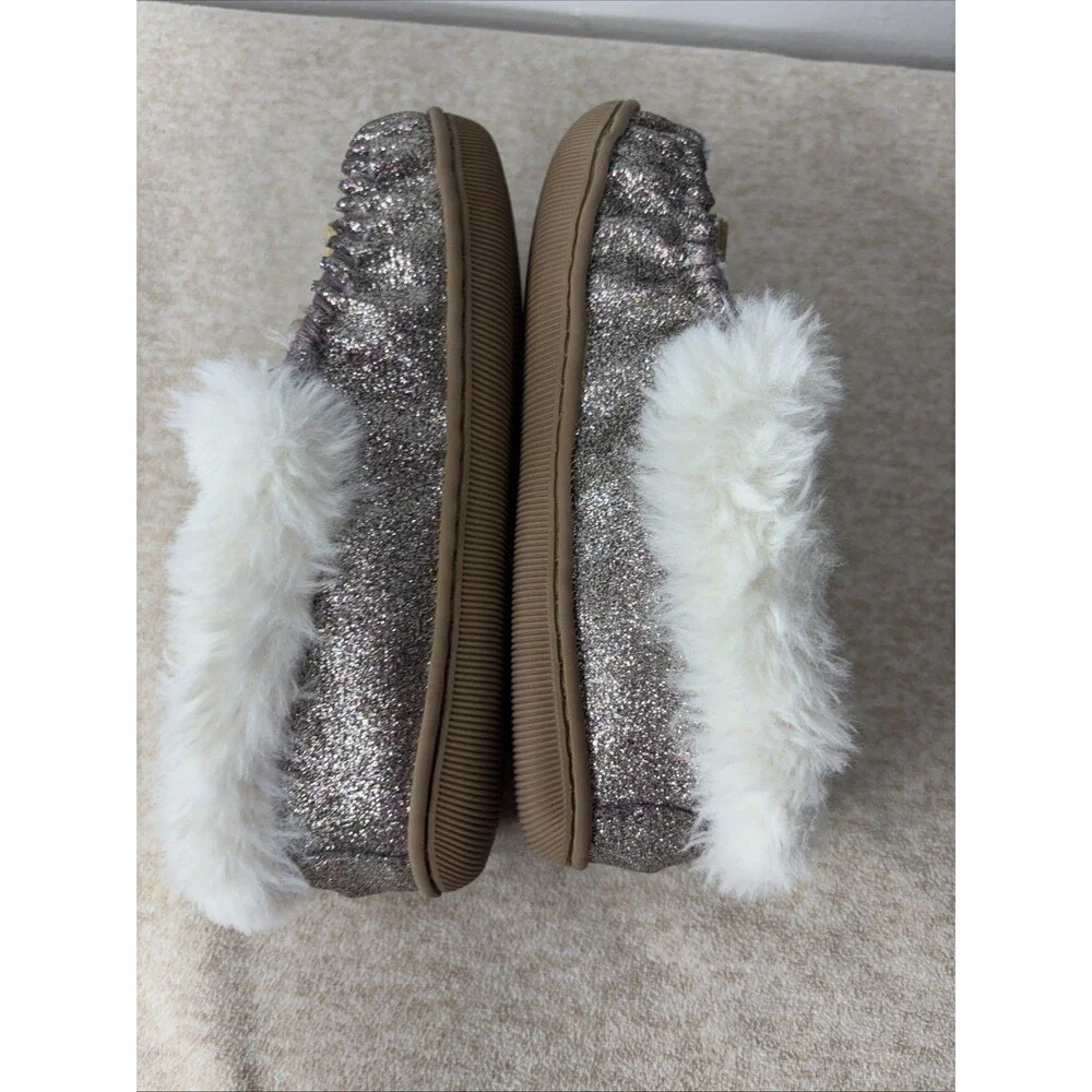 J.Crew Kids Lodge Moccasin in Rainbow Glitter Sz K11